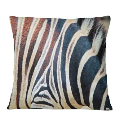 Detail Of Black And White Zebra Lines I - Patterned Printed Throw Pillow | Wayfair North America