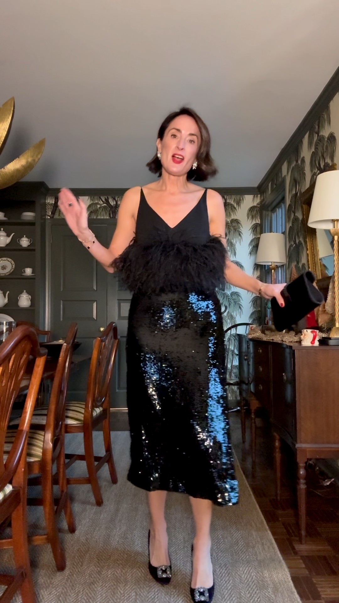 Party hopping tonight in feathers and sequins 🥂

#LTKHoliday #LTKOver40 #LTKSeasonal