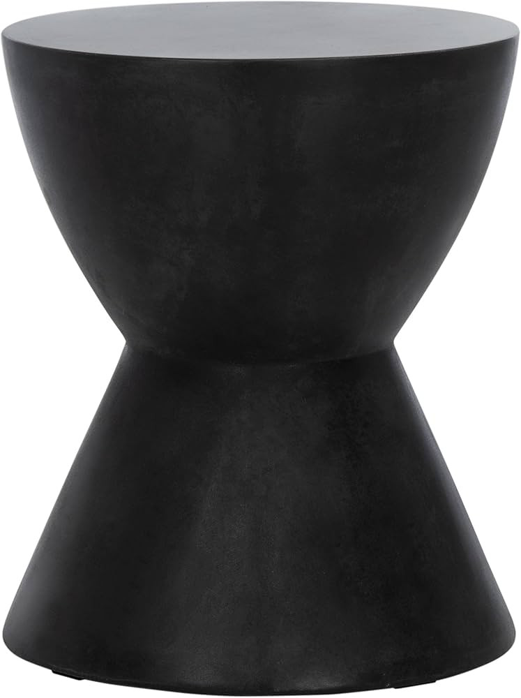 Safavieh Outdoor Athena Black Modern Concrete Round Accent Table | Amazon (US)