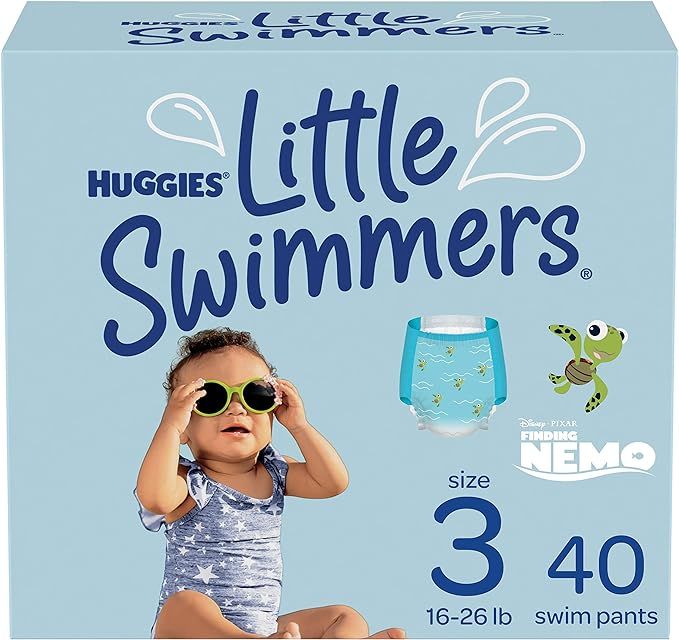 Huggies Little Swimmers Swim Diapers Disposable Swim Pants, Size 3 Small, 40 Ct | Amazon (US)