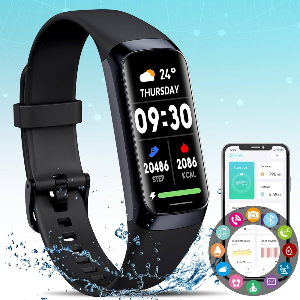 Fitness Activity Tracker for Men Women,Smart Watch with Blood Pressure Monitor Heart Rate Sleep M... | Amazon (US)