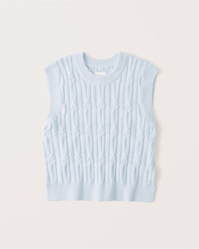 Cropped Crewneck Sweater Vest | Abercrombie & Fitch (US)