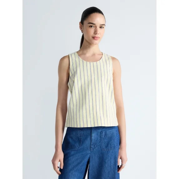 Free Assembly Women's Cropped Sleeveless Denim Top, Sizes XS-XXL | Walmart (US)