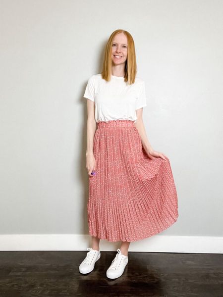 Wearing size XS in skirt. Spring fashion, summer fashion, summer outfit ideas, spring outfit ideas, women’s fashion, modest fashion, pink midi skirt outfit  

#LTKstyletip #LTKSeasonal #LTKfit