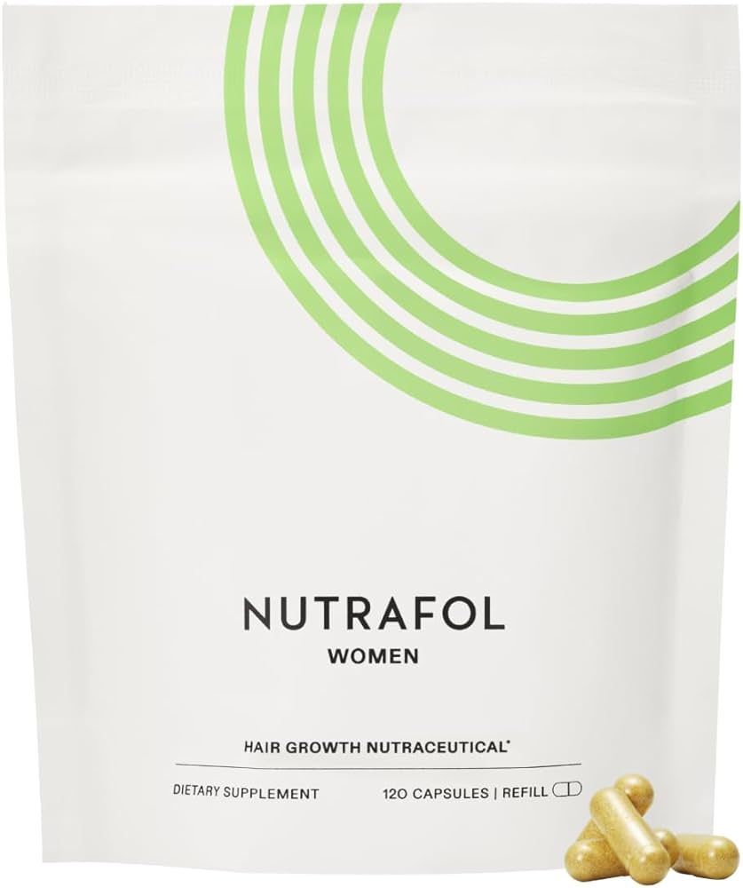 Nutrafol Women's Hair Growth Supplements, Ages 18-44, Clinically Proven Hair Supplement for Visibly Thicker and Stronger Hair, Dermatologist Recommended - 1 Month Supply, 1 Refill Pouch | Amazon (US)