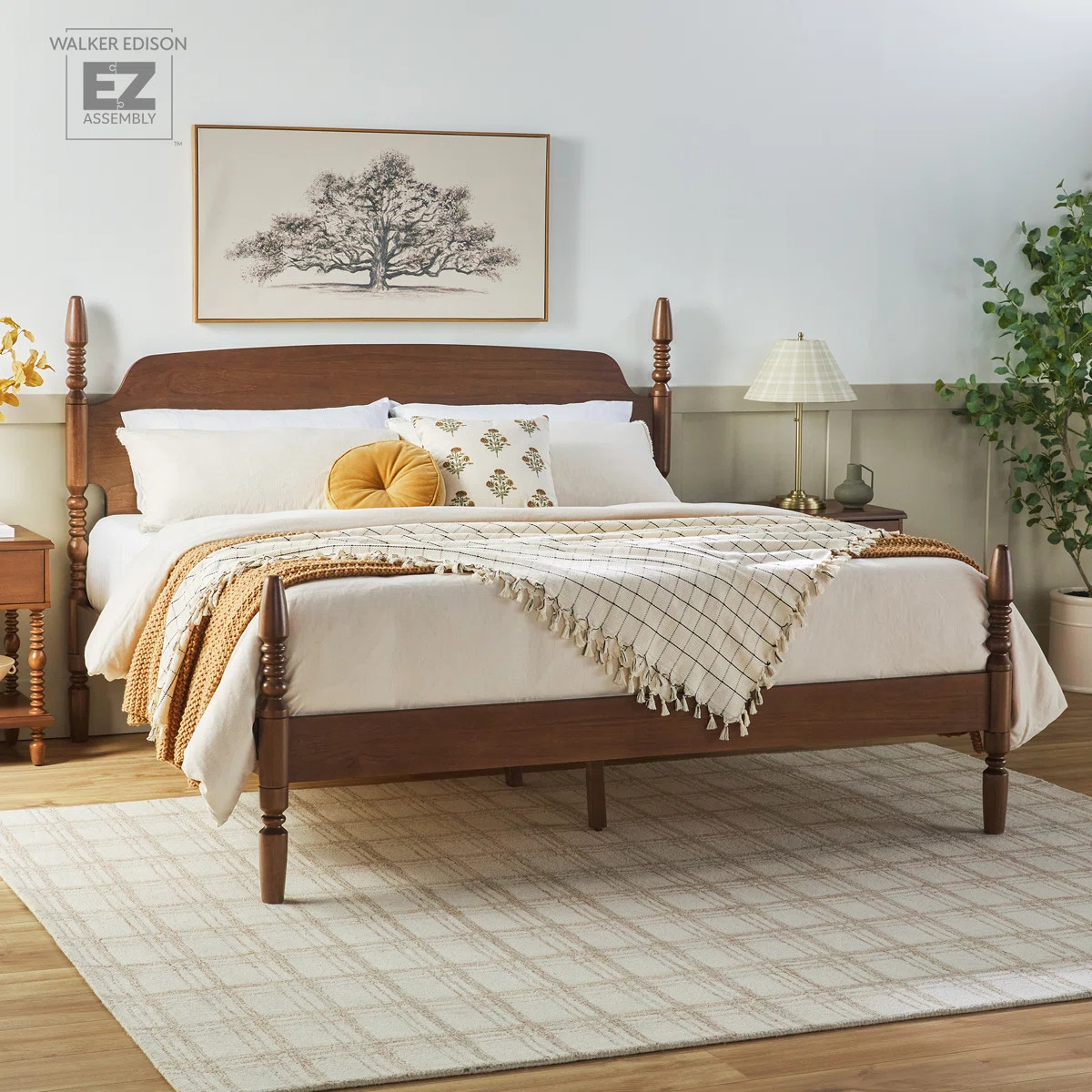Vivienne Traditional Easy Assembly Solid Wood Turned Spindle Bed | Wayfair North America