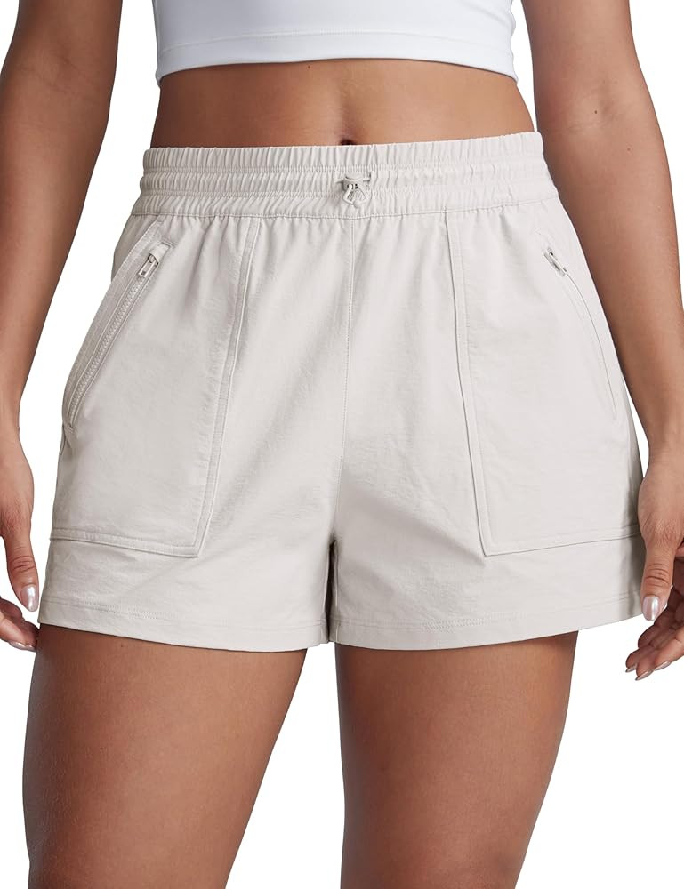 CRZ YOGA High Waisted Hiking Shorts for Women 3" - Water Resistant Cargo for Athletic Travel Outd... | Amazon (US)