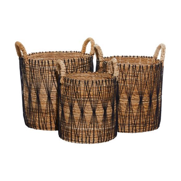 3pk Banana Leaf Storage Baskets Brown | Target