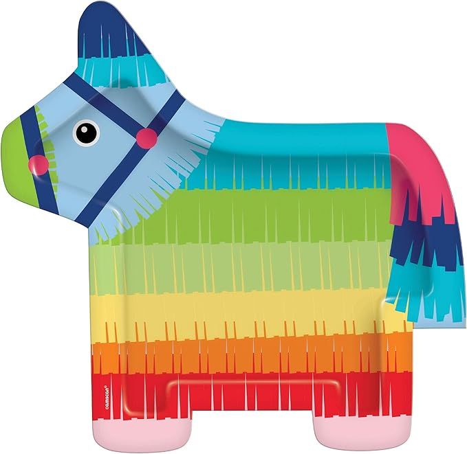 Rainbow Pinata Shaped Paper Plates - 8pc | Amazon (US)