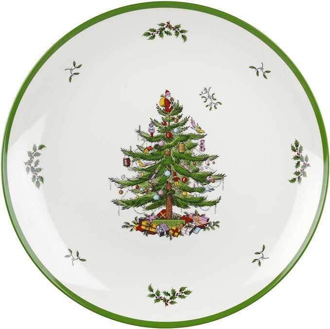 Spode Christmas Tree Melamine Round Platter| Serving Plate for Chicken, Ham, and Turkey | Circle ... | Amazon (US)