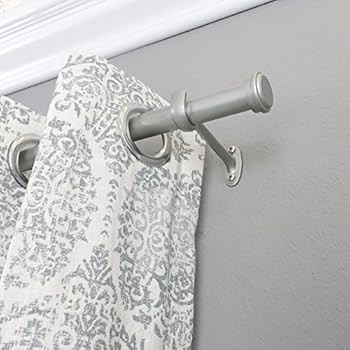 Decopolitan End Cap Single Curtain Rod, 72 to 144-Inch, Nickel | Amazon (US)