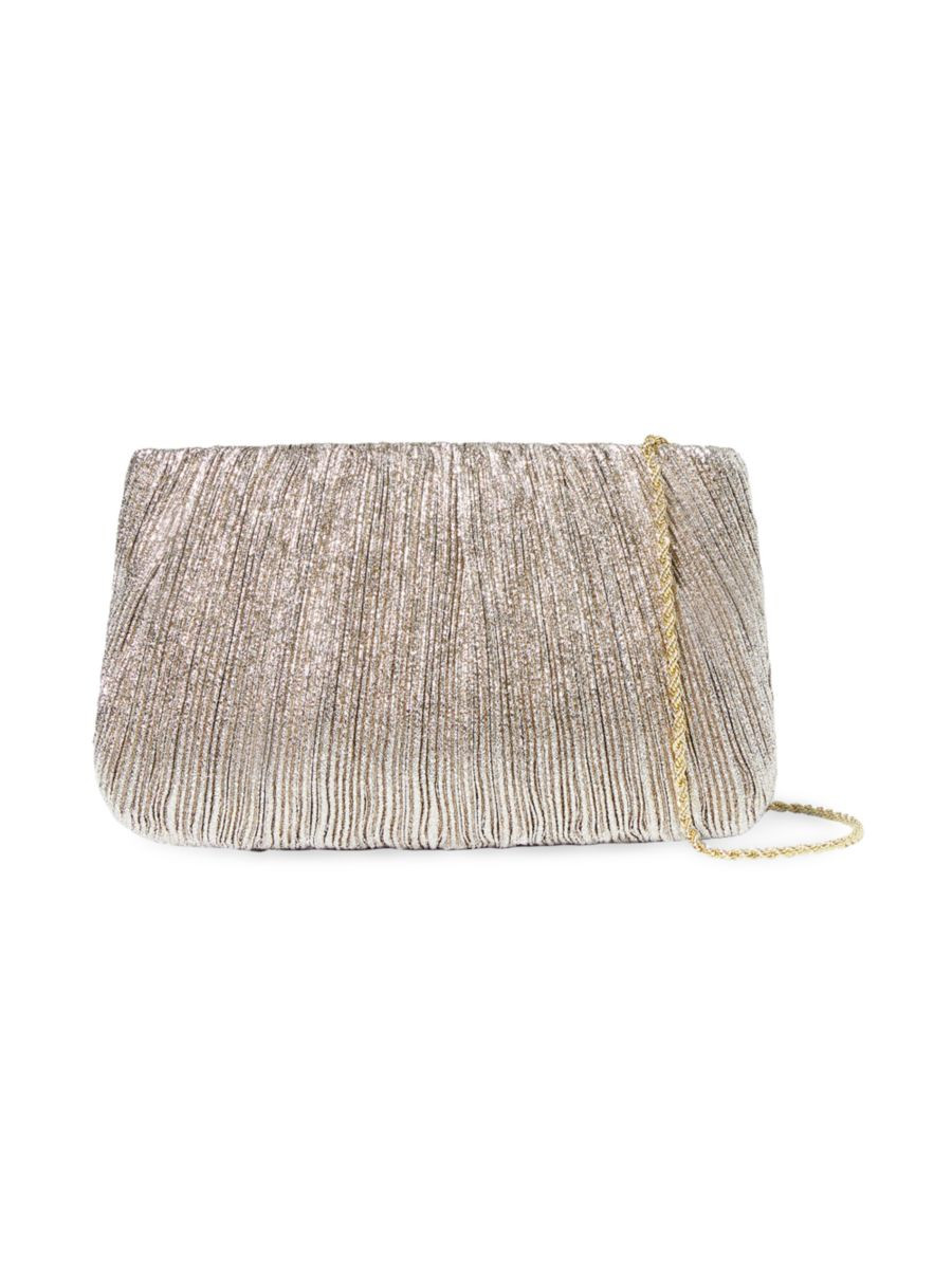 Brit Metallic Pleated Clutch-On-Chain | Saks Fifth Avenue