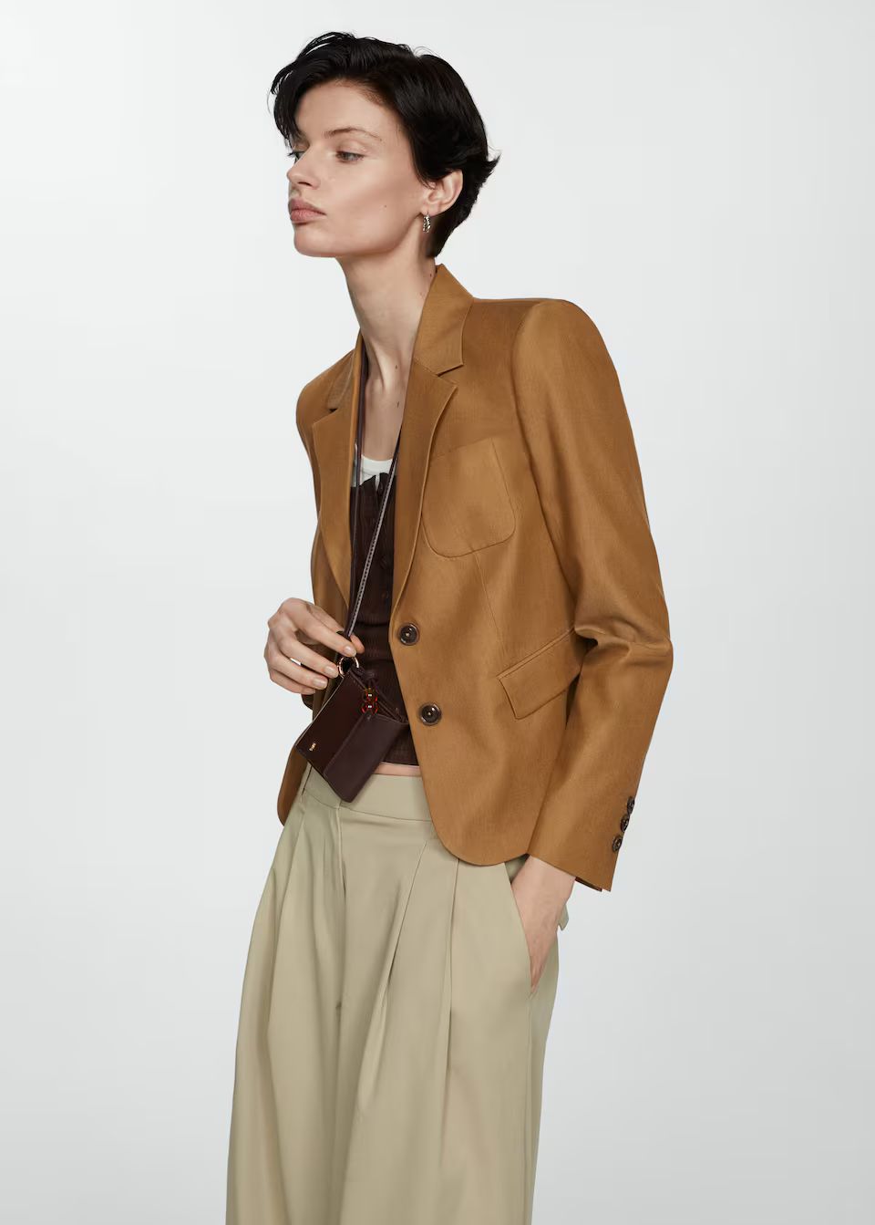 Cotton lyocell jacket -  Women | Mango USA | MANGO (US)