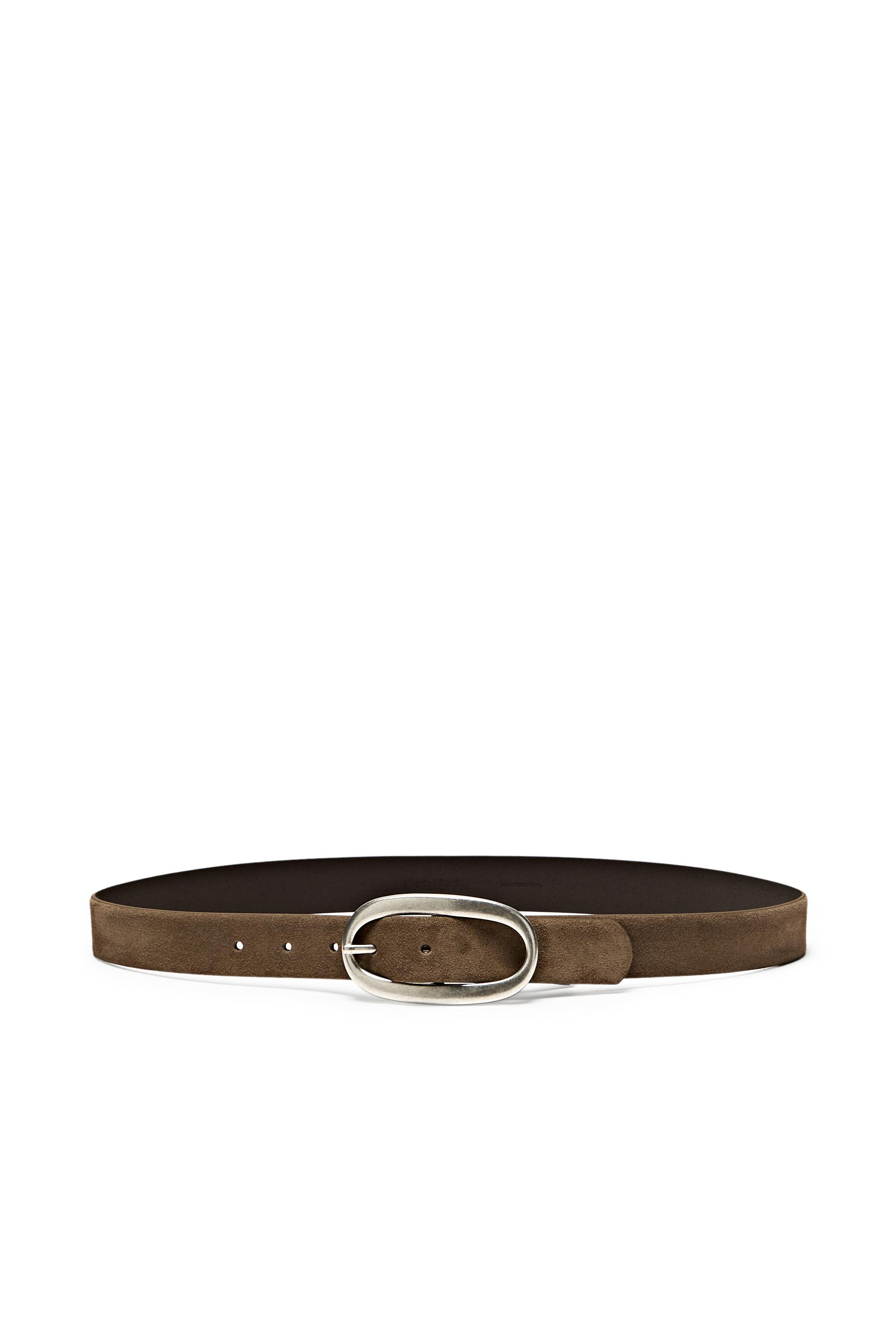 Split suede leather belt - MOLE BROWN | Massimo Dutti UK