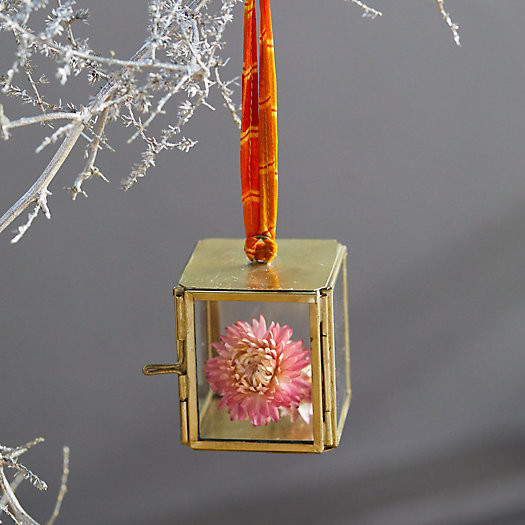 Brass + Glass Cube Ornament | Terrain