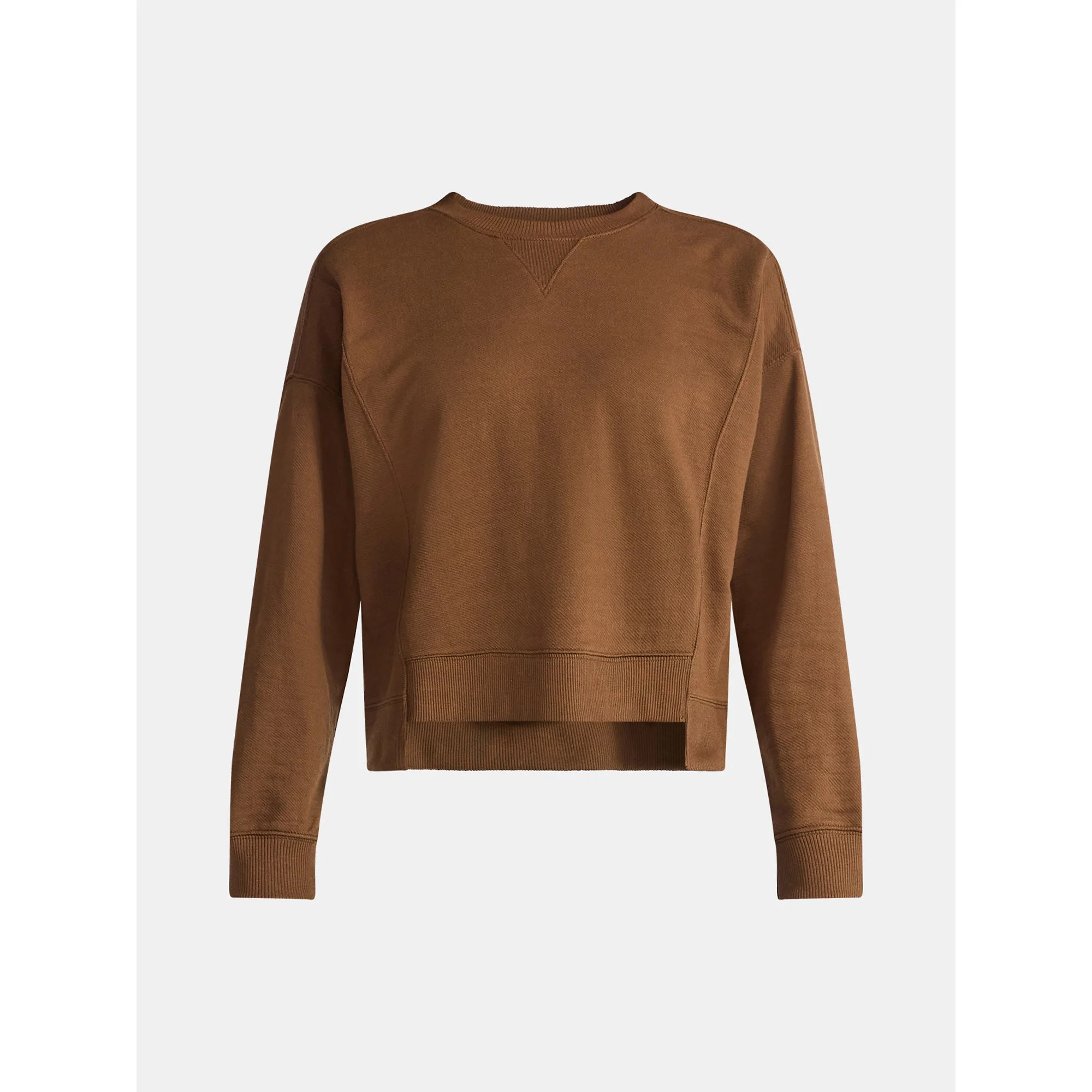 Time and Tru Women's Slub Texture Ribbed Sweatshirt with Long Sleeves, Sizes XS-XXXL | Walmart (US)