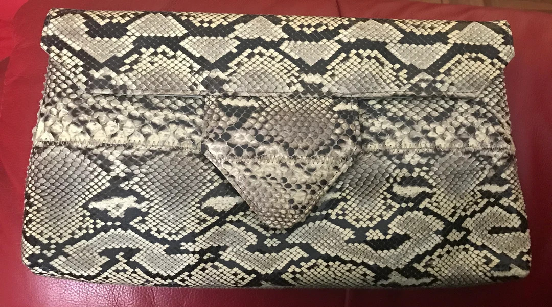 Vintage Designer Genuine Python Exotic Snakeskin Clutch Purse | Etsy (US)