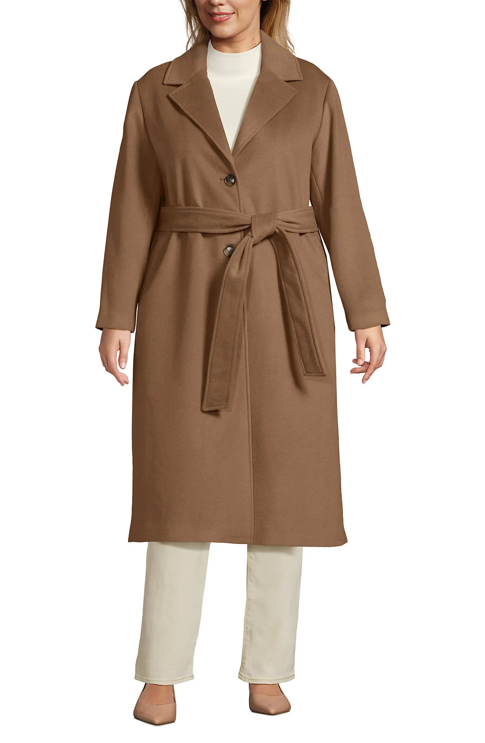 Lands' End Wool Wrap Long Coat | Nordstrom | Nordstrom