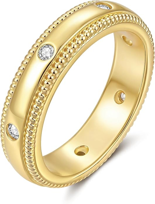 YeGieonr Star Gold Rings for Women, Dainty Stackable Rings with North Star Cubic Zirconia Design,... | Amazon (US)