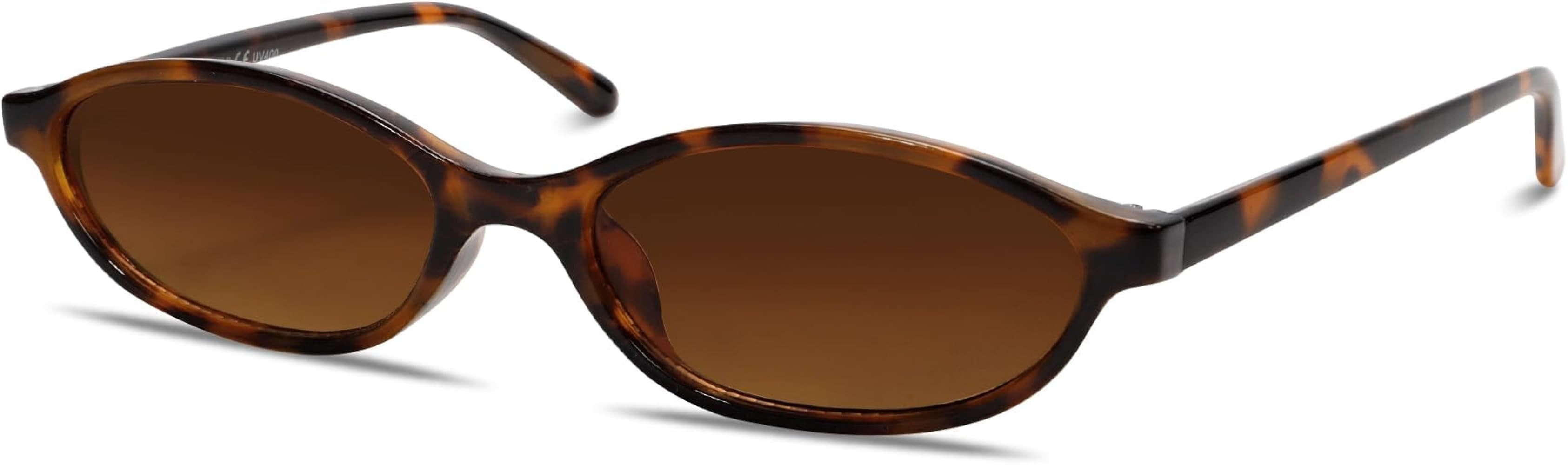GUVIVI Retro Oval Sunglasses for Women 90s Cat Eye Shades UV protection | Amazon (US)