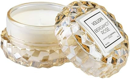 Voluspa Bergamot Rose Macaron Textured Glass Candle, 1.8 Ounces | Amazon (US)