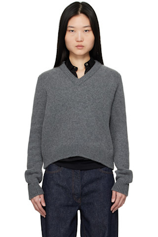 Gray Glenn V-neck Sweater | SSENSE