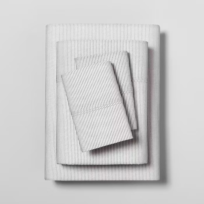 Microstripe Printed Organic Sheet Set - Hearth & Hand™ with Magnolia | Target