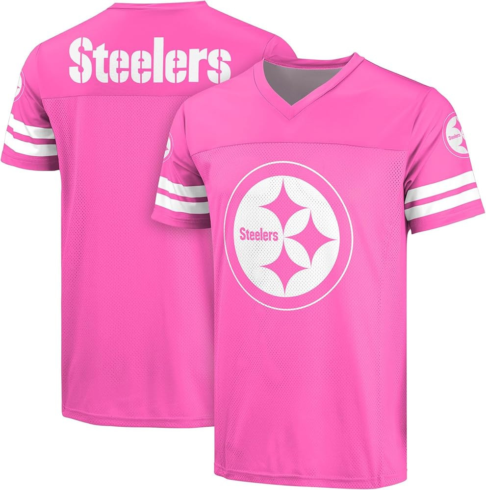 FOCO NFL Women's Officially Licensed Primary Logo Pink Game Day Football Jersey | Amazon (US)
