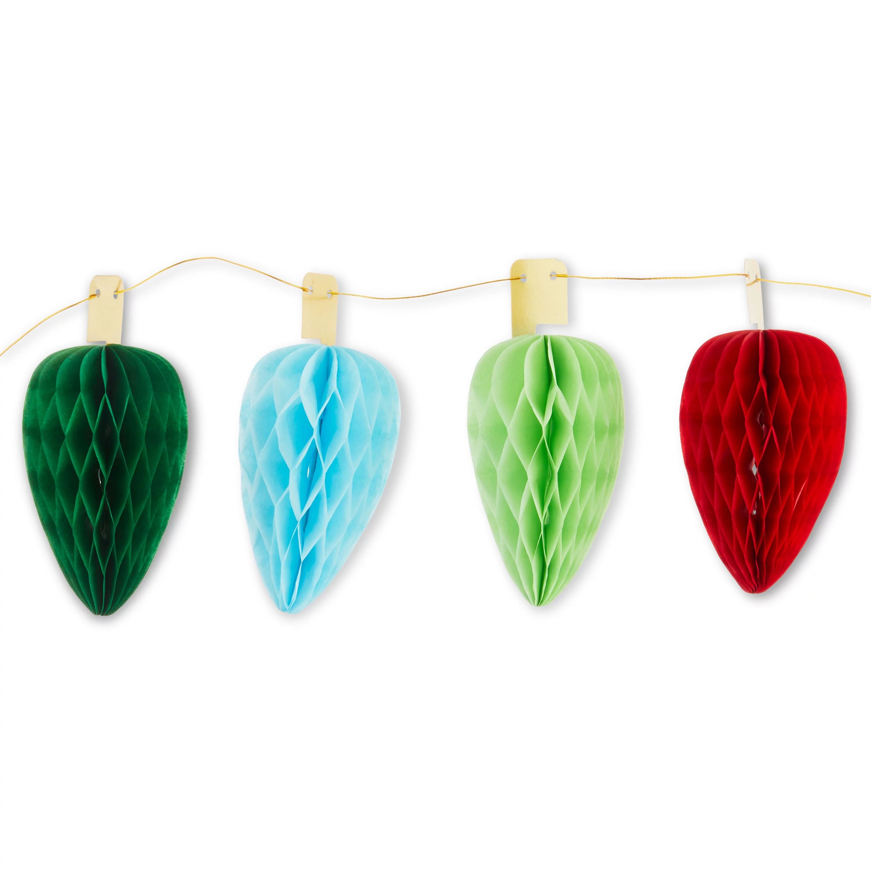 Red, Green & Blue Paper Bulb Christmas Garland, 98.4 in, by Holiday Time | Walmart (US)