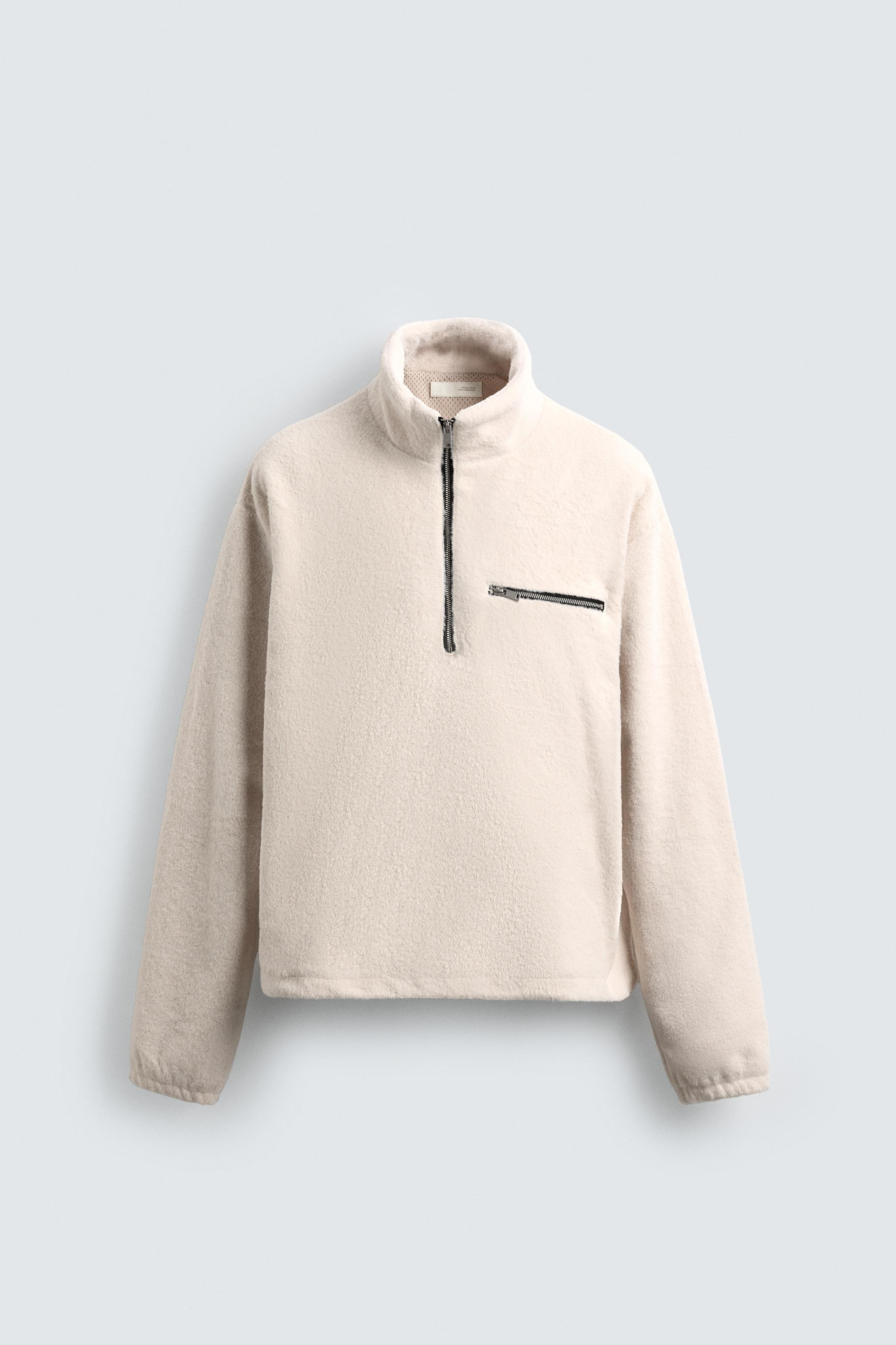 FLEECE QUARTER-ZIP SWEATSHIRT | Zara Canada