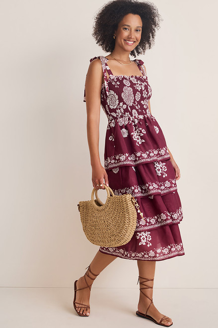 Alice Floral Smocked Tiered Midi Dress | Francesca's
