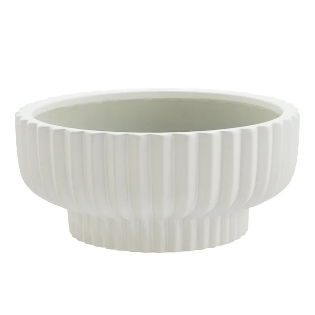 Better Homes & Gardens Pottery 12" Fischer Round Ceramic Planter, White | Walmart (US)