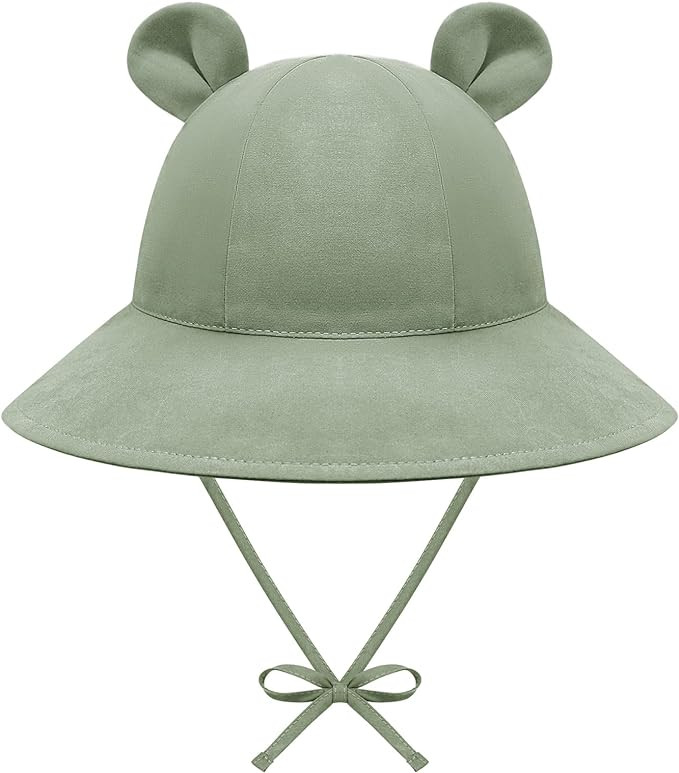 Baby Sun Hat Toddler Hats for Boys Girls Infant Sun Hat Baby Girl Hats with Bear Ears Wide Brim U... | Amazon (US)