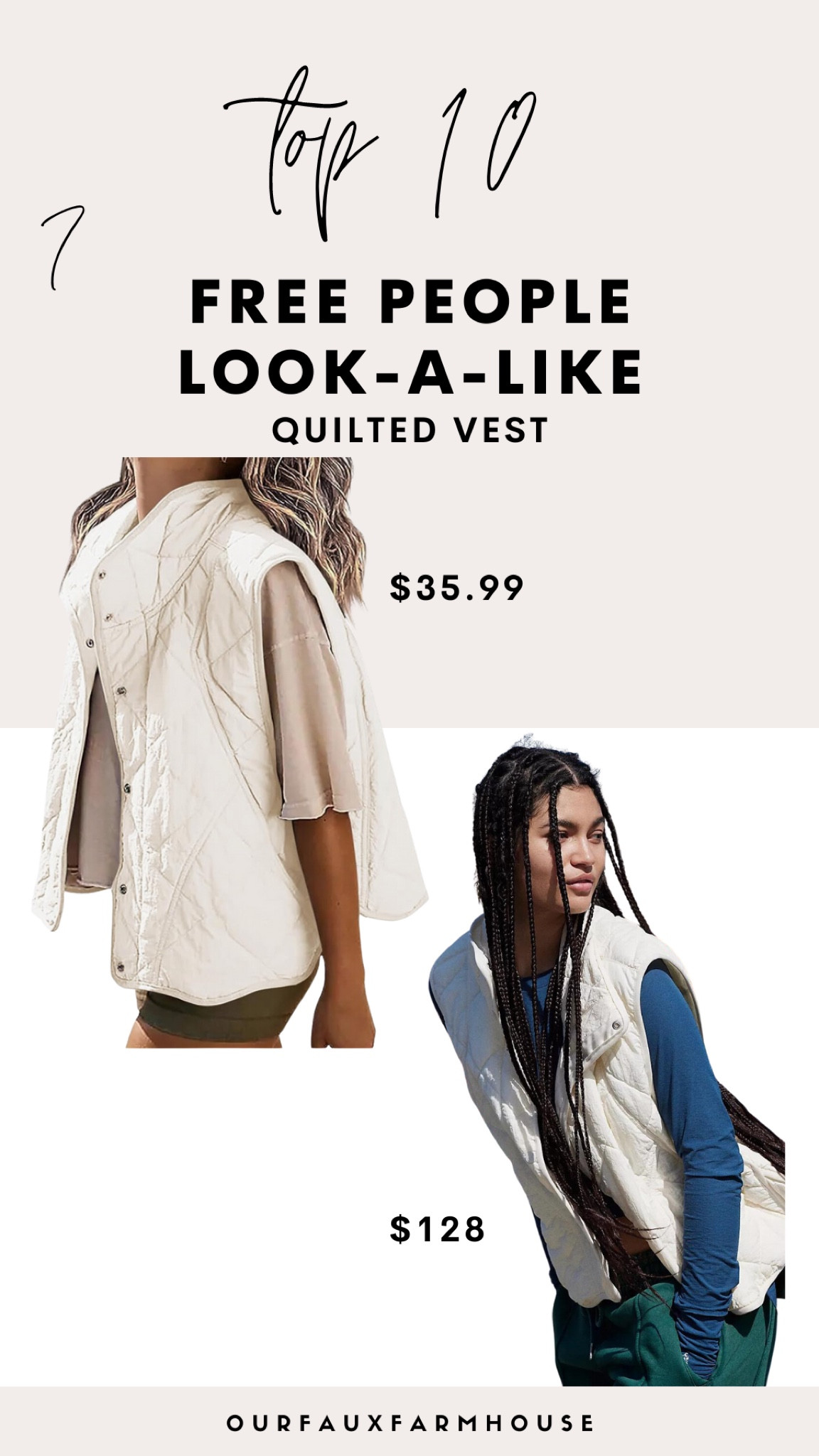 Free People Look-A-Like on Amazon! Quilted vest!

#lookforless, #lookalike, #dupe, #freepeoplefind