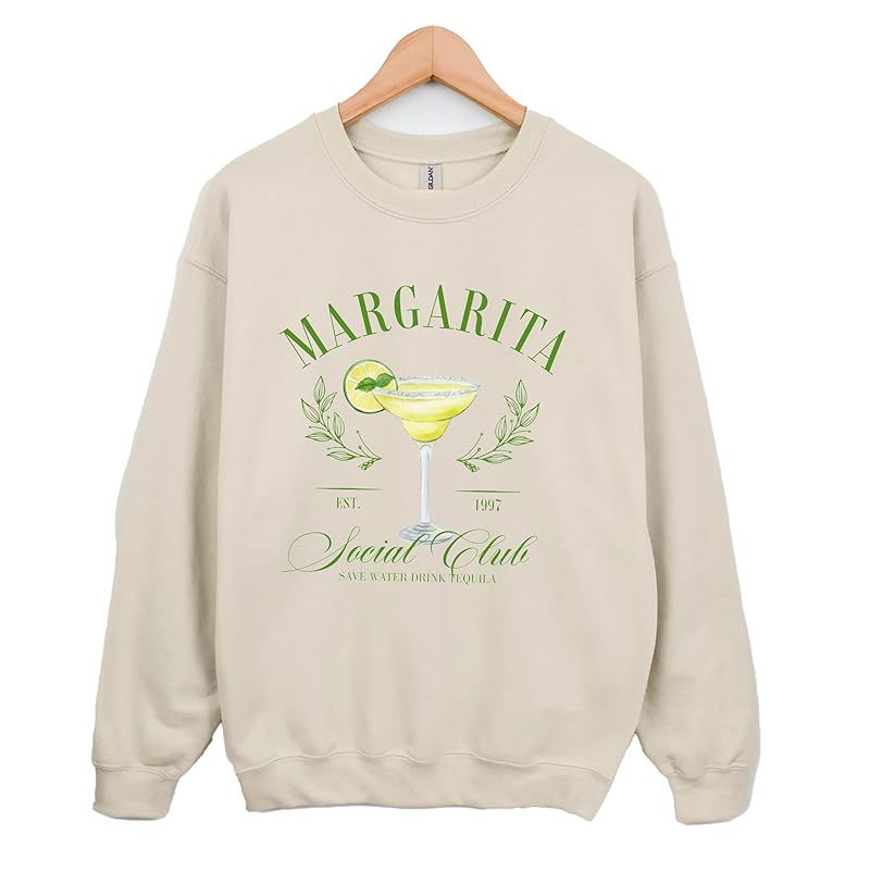 Margarita Social Club Sweatshirt, Trendy Margarita Shirt For Women, Marg Sweatshirt, Funny Womans... | Amazon (US)