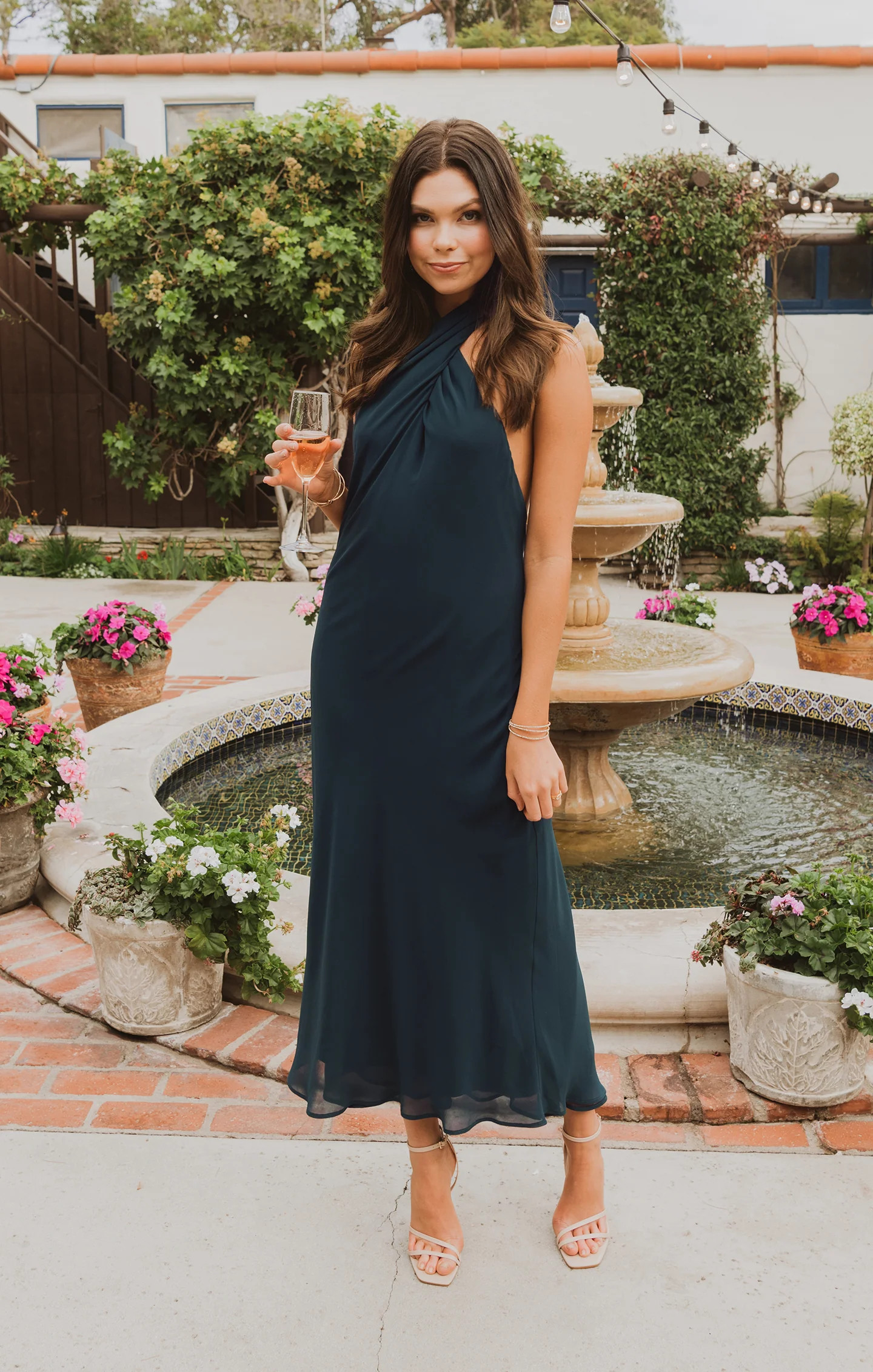 Jasmine Halter Midi Dress ~ Emerald Chiffon | Show Me Your Mumu