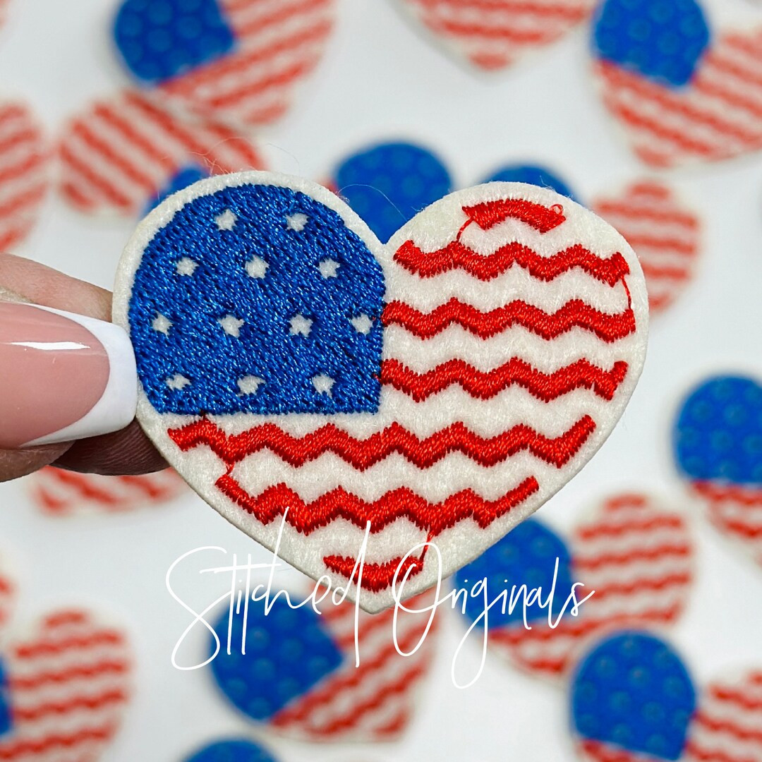 USA Small Heart Flag Patch, Red White and Blue, Patriotic, DIY Patch, American Flag - Etsy | Etsy (US)