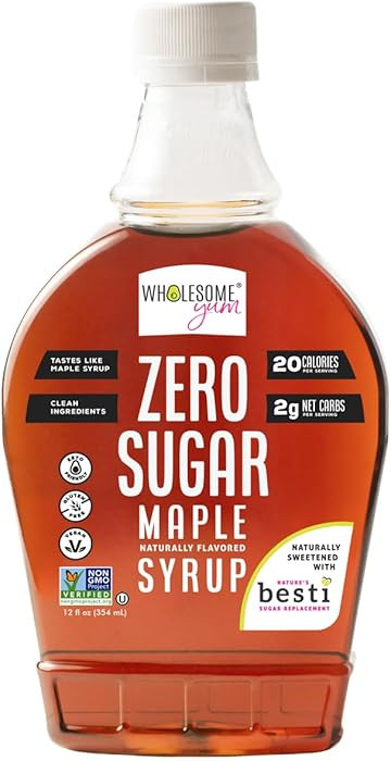 Wholesome Yum Zero Sugar Maple Syrup (Keto Maple Syrup) With Monk Fruit & Allulose - Natural Suga... | Amazon (US)
