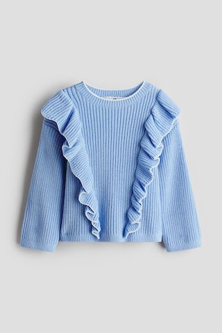 H & M - Ruffle-Trimmed Sweater - Blue | H&M (US + CA)