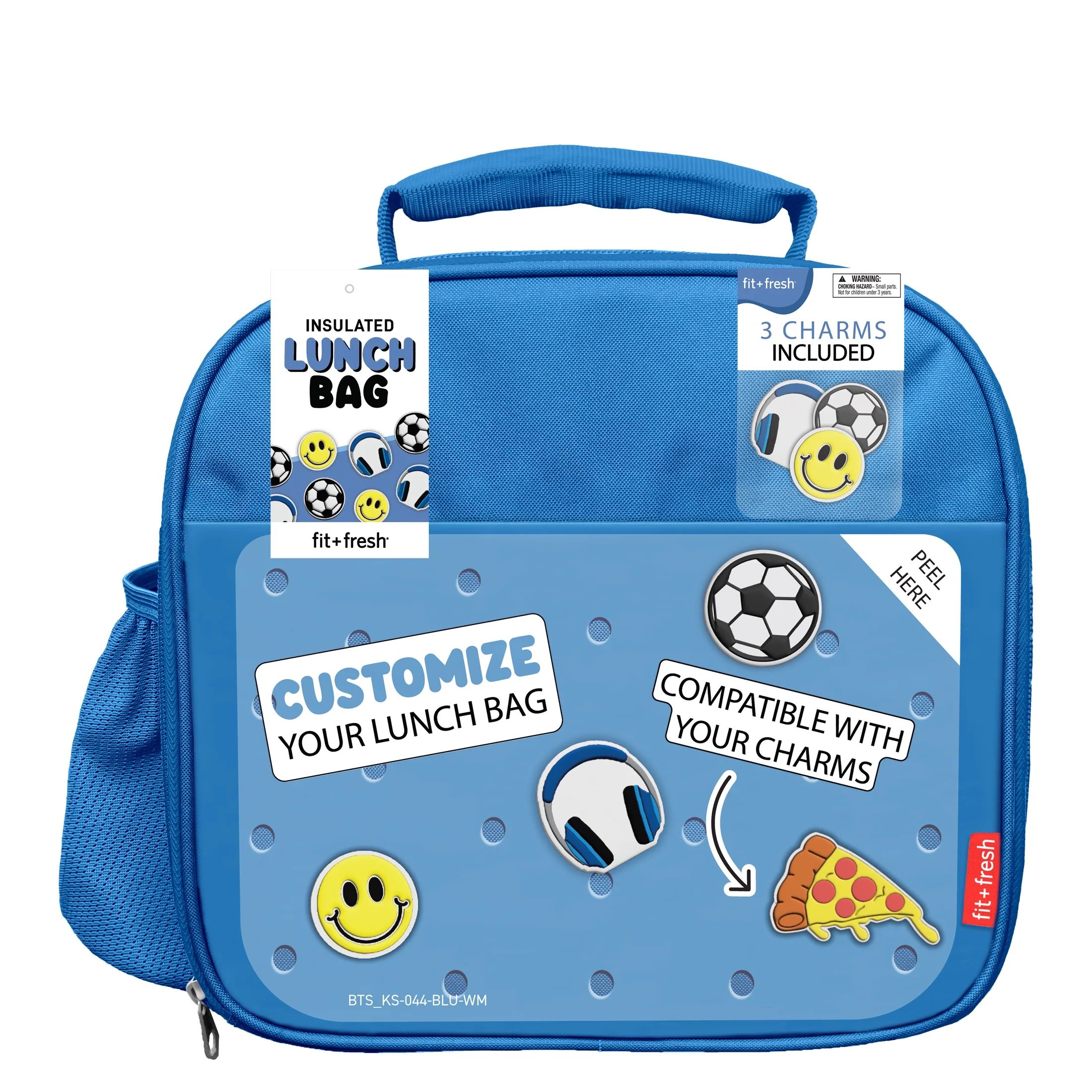 Fit & Fresh DIY Lunch Bag Reusable/Insulated Polyester Bag Blue with Shoe Charm Slots for Persona... | Walmart (US)