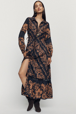 Eleanora Printed Buttondown Midi Shirtdress | Anthropologie (US)