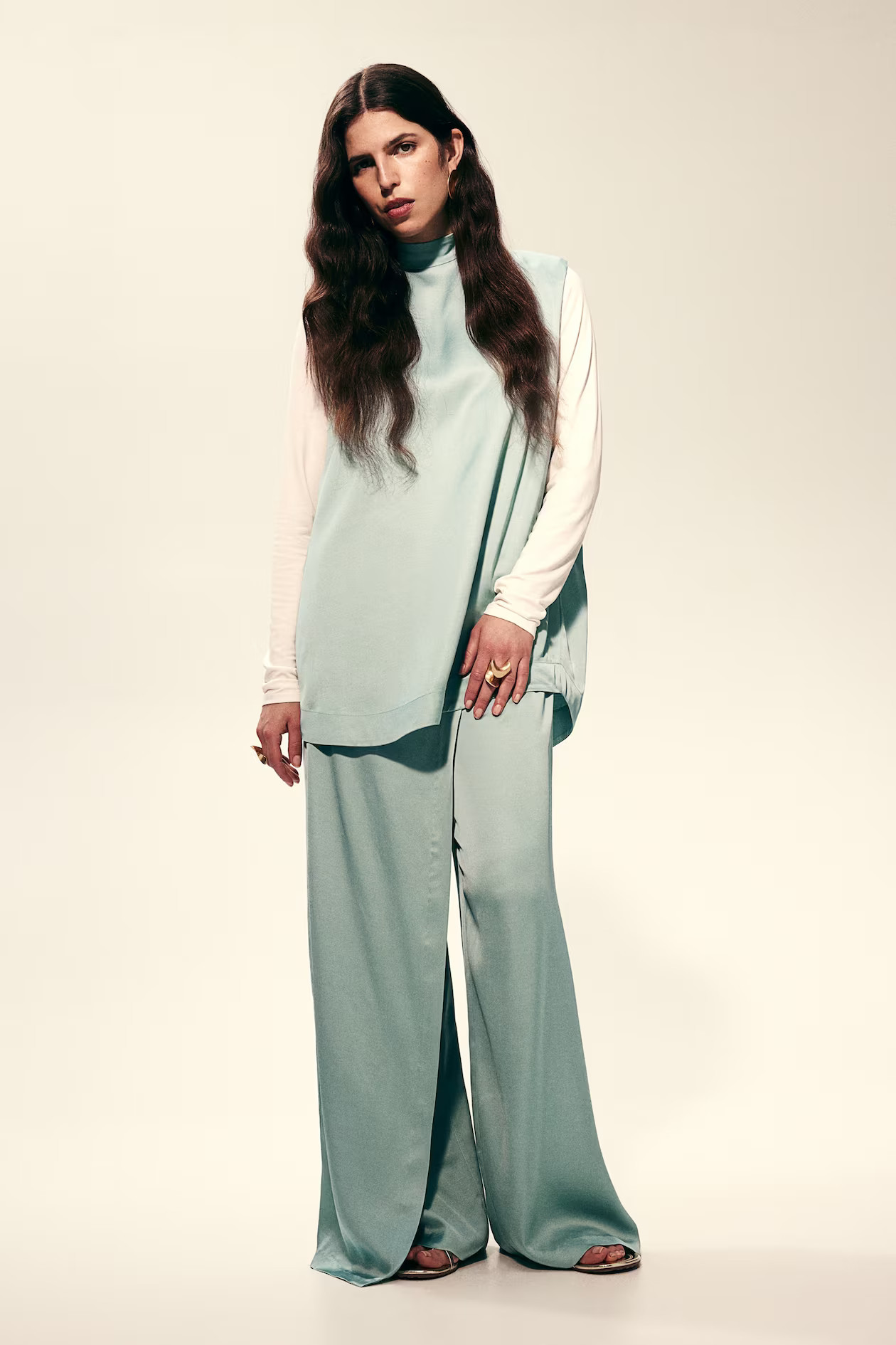 Wrap-detail trousers - Light turquoise - Ladies | H&M GB | H&M (UK, MY, IN, SG, PH, TW, HK)