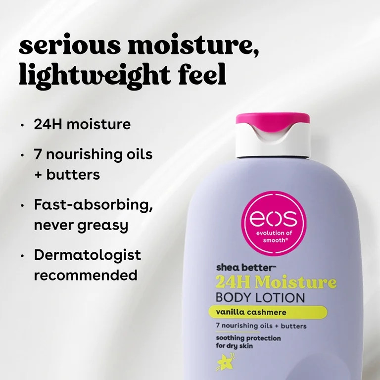 eos Shea Better 24H Moisture Body Lotion, Vanilla Cashmere, for Dry Skin, 16 fl oz | Walmart (US)