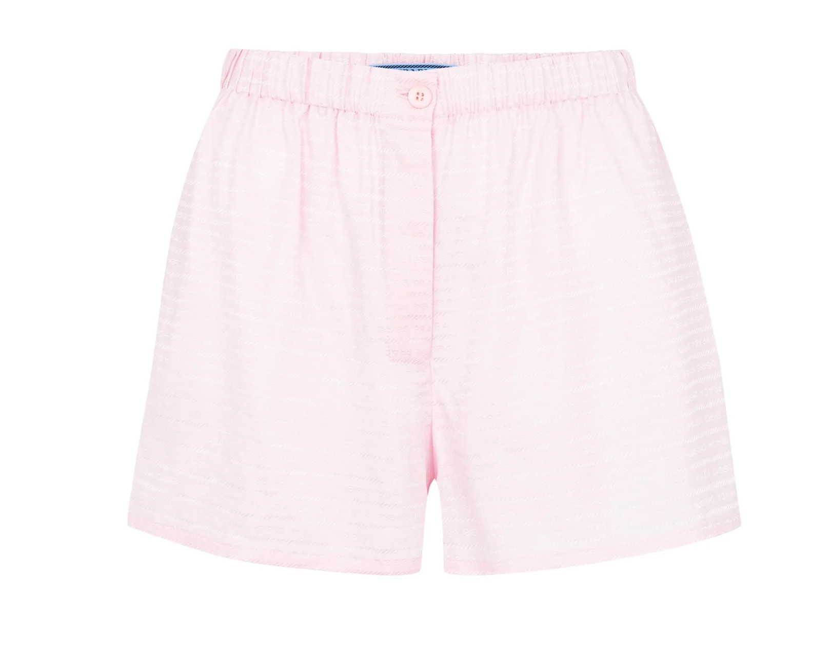 Pink Jacquard Logo Crêpe-de-Chine Shorts | Italist.com US