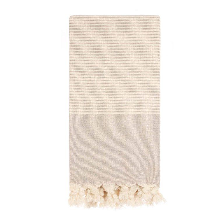 Beige Beach Towel - Striped Authentic 100% Turkish Cotton Beach & Bath Towels - Citizens of the B... | Walmart (US)
