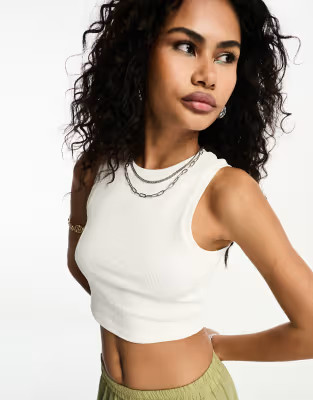Only cropped tank top in white | ASOS (Global)