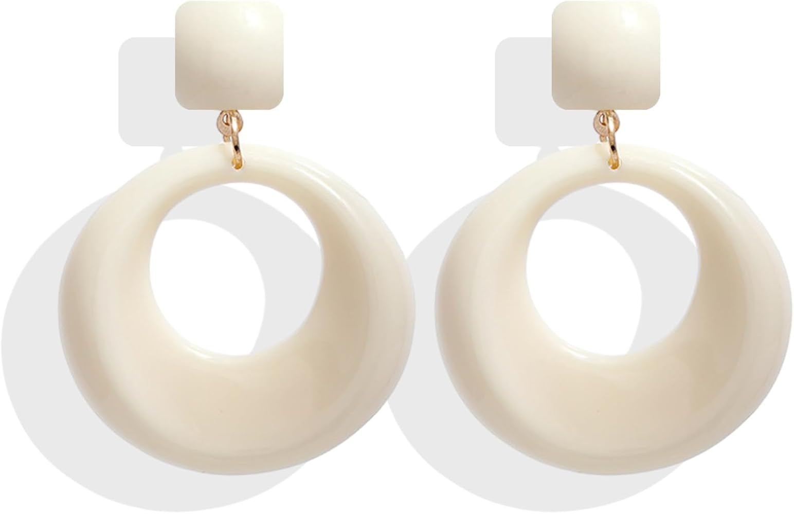 Retro 70s Earrings for Women Acrylic Hoops Earrings Circle Dangle Earrings 70s Jewelry for Girls ... | Amazon (CA)