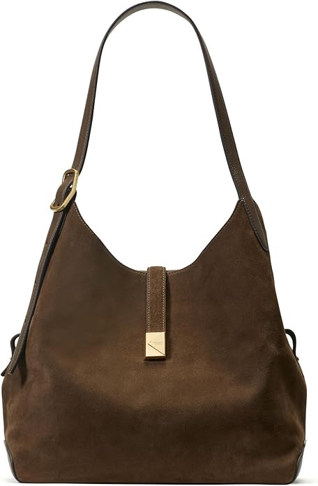kate spade new york Women's Deco Pebbled Leather Large Shoulder Bag, Timeless Taupe | Amazon (US)