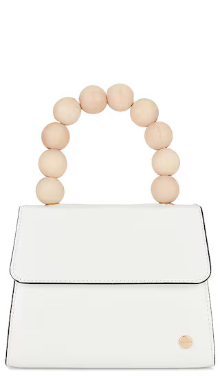 Caylee Wood Bead Handle Bag in White | Revolve Clothing (Global)