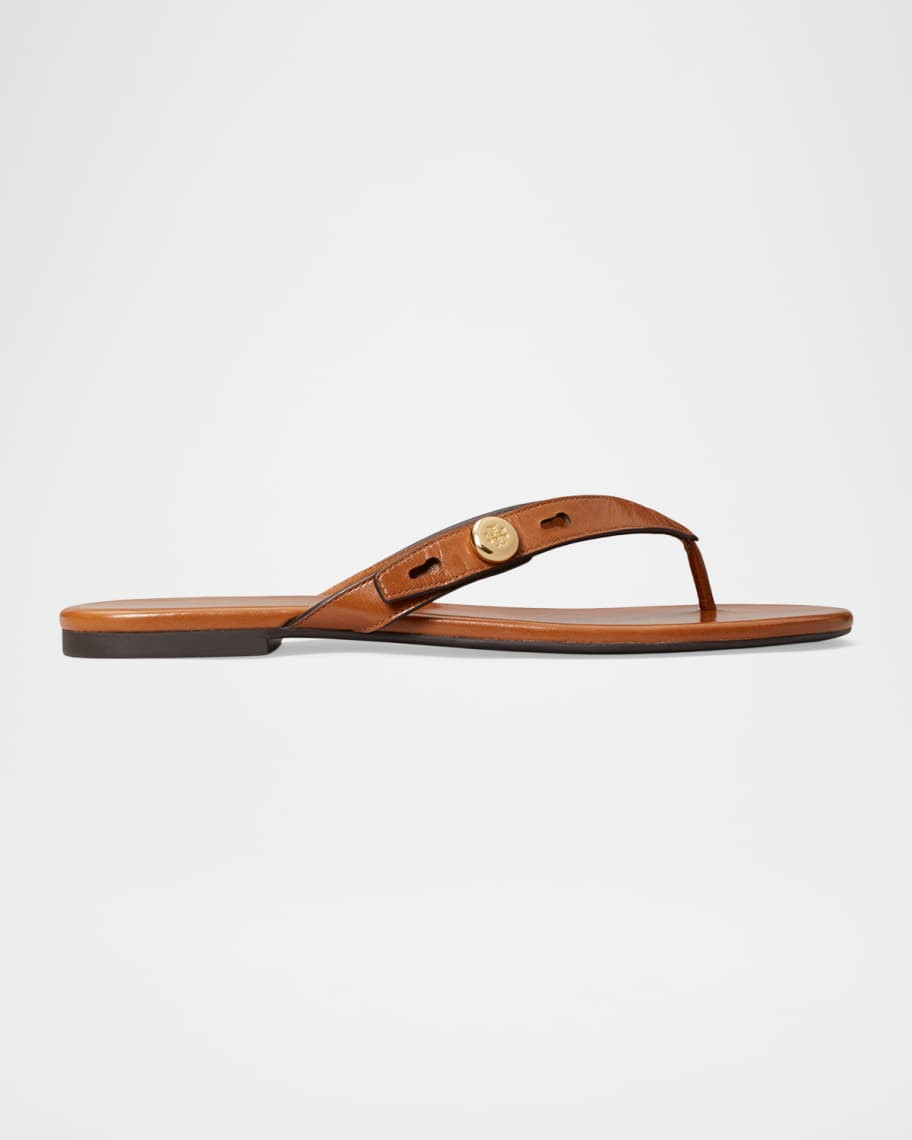 Tory Burch Romy Leather Thong Sandals | Neiman Marcus